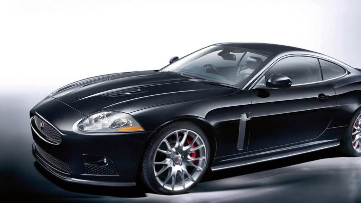 Side Pose Of Jaguar XKR-S In Black